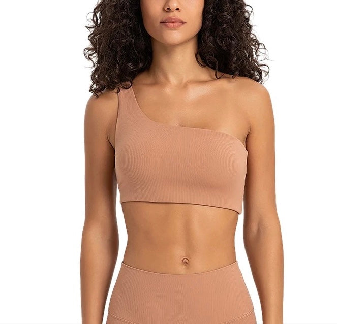 ASYMMETRICAL BRA | Tan