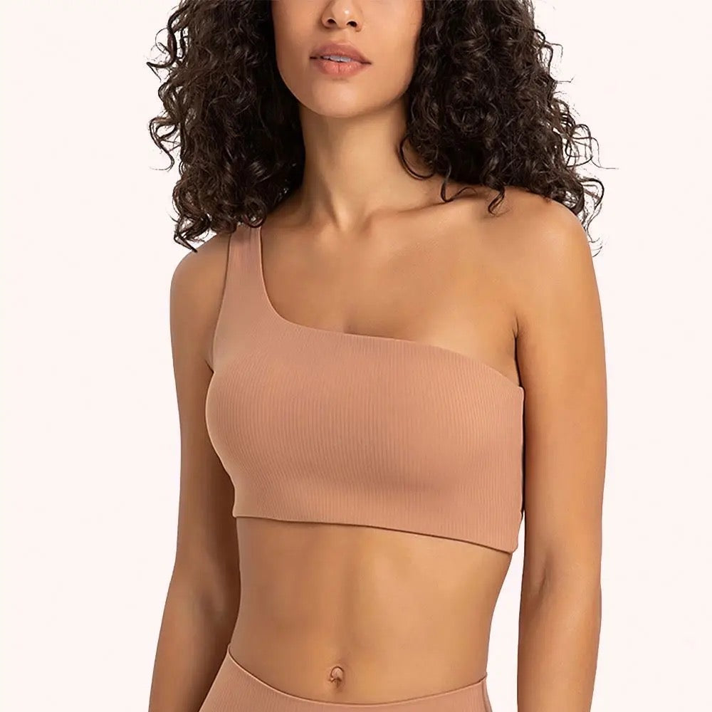 ASYMMETRICAL BRA | Tan